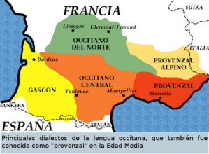 mapa dialectos del occitano